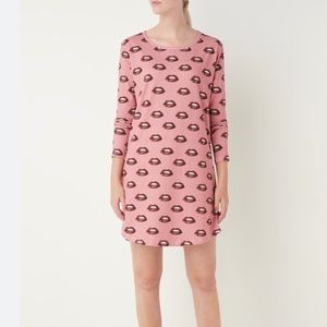 Like New! [SNURK] Sweatshirt PJ Dress | Kissable Lips Pink Nightgown | 152 Small